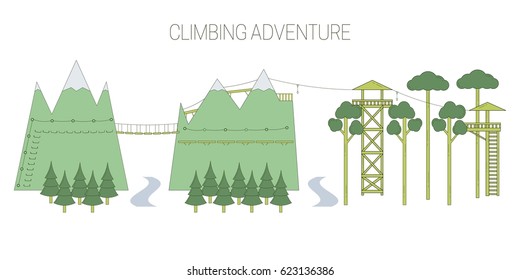 Eco tourism. Vector illustration. 