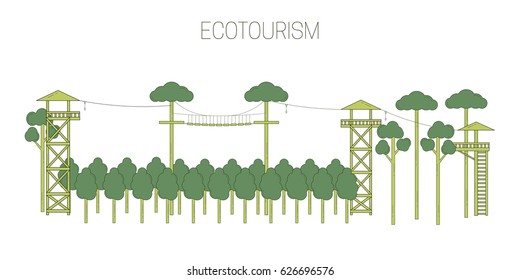 Eco tourism. Vector illustration. 