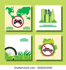 eco transport and car free day banner
