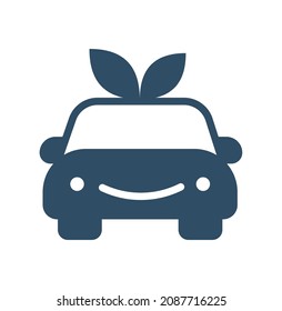 Eco transport ecology, nature green icon on white background. Vector