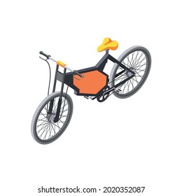 Eco transport isometric icon with bicycle on white background 3d vector illustration