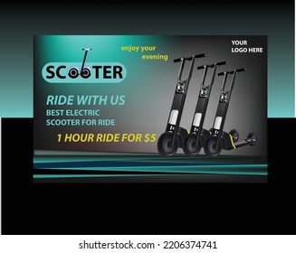 Eco transport set. electric, electric scooter rental scooter web banner design Flat vector illustrations. Lifestyle, activity, transportation concept for banner, website design or landing web page 