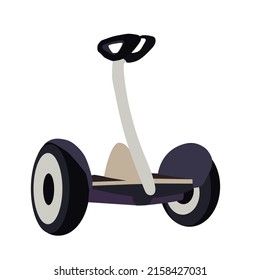 eco transport vector flat illustration. Electric scooter self-balance transporter. Environment friendly vehicle isolated design element. Outdoor activity technology
