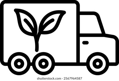 Eco Transport Vector Lineal Icon On White Background.