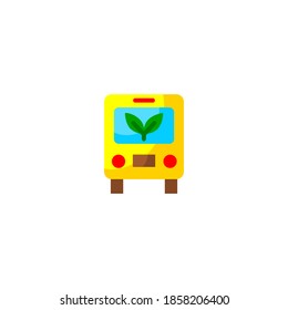 Eco transportation icon. Ecology icon. Simple, flat, color.