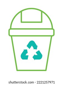 eco trash bin on white background
