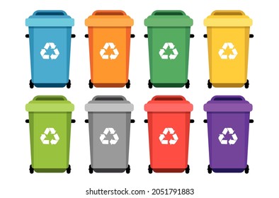 Eco trash cans. Vector illustration