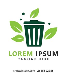 Eco trash logo template design vector