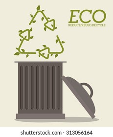 Eco trash over white background design, vector illustration eps 10