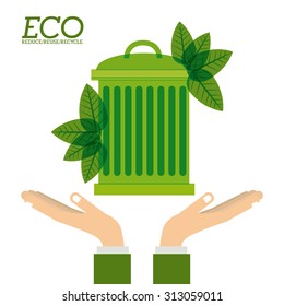 Eco trash over white background design, vector illustration eps 10