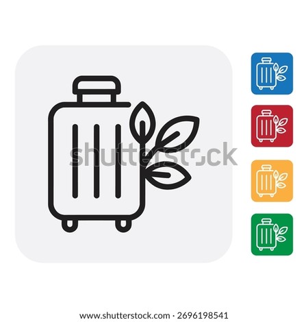 Eco travel concept showcasing a suitcase with leaves, suggesting sustainable tourism and green vacations for environmentally conscious travelers now