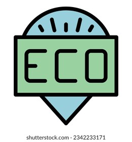 Eco travel icon outline vector. Forest family. Ecology trip color flat