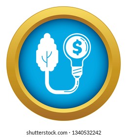 Eco tree icon blue vector isolated on white background for any design
