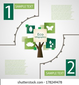 Eco tree infographics. EPS 10 file.
