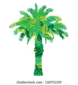 eco tree in leaves vector illustration