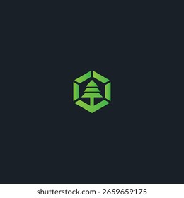 Eco tree logo icon flat vector design