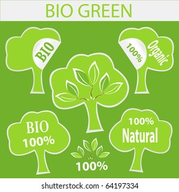 Eco tree pealing paper isolated on green background vector