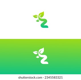 ECO, Tree, Plant, Green Leaf Letter Z logo icon design template elements.