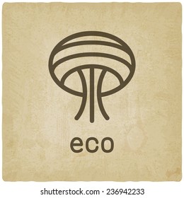 Eco tree symbol old background - vector illustration. eps 10