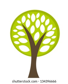 Eco tree symbol. Vector illustration