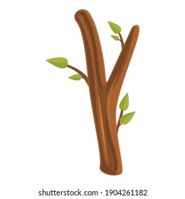 Eco tree trunk branch icon. Cartoon of eco tree trunk branch vector icon for web design isolated on white background