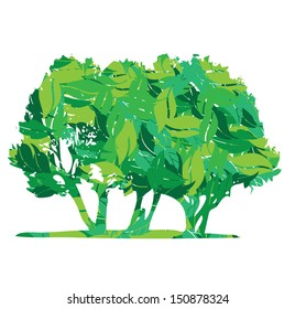 eco trees in leaves vector illustration