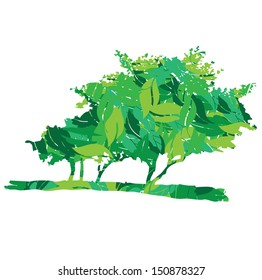 eco trees in leaves vector illustration