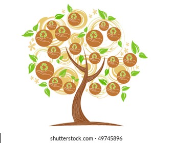 eco tree.vector illustration