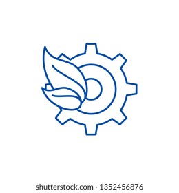 Eco trends line icon concept. Eco trends flat  vector symbol, sign, outline illustration.