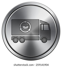 Eco truck icon. Internet button on white background. EPS10 Vector. 