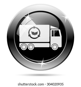 Eco truck icon. Internet button on white background. EPS10 vector
