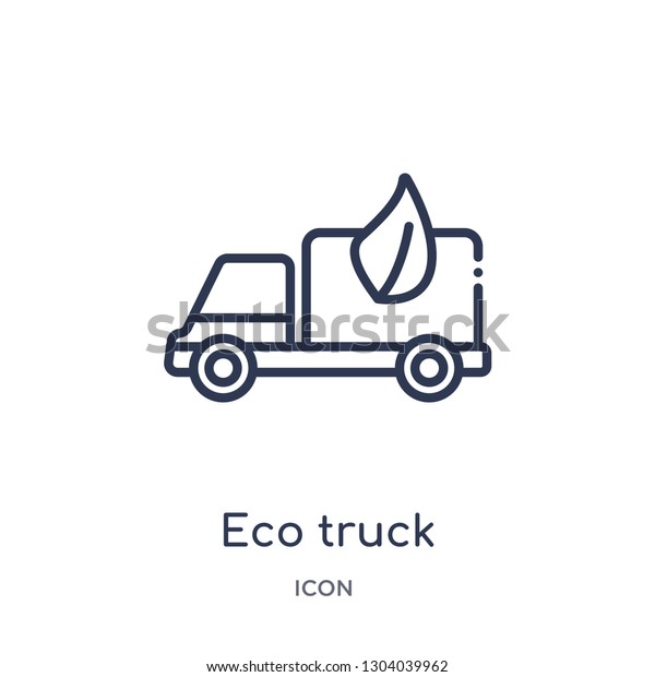 eco truck icon\
from transportation outline collection. Thin line eco truck icon\
isolated on white\
background.