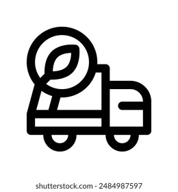 eco truck icon. vector line icon for your website, mobile, presentation, and logo design.