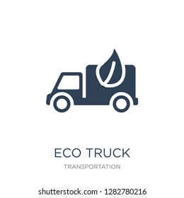 eco truck icon vector on white background, eco truck trendy filled icons from Transportation collection, eco truck vector illustration