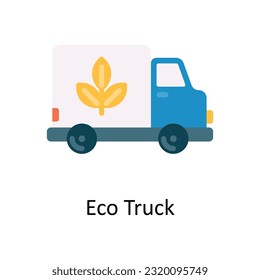 Eco Truck Vector Flat Icon Design illustration. Nature and ecology Symbol on White background EPS 10 File