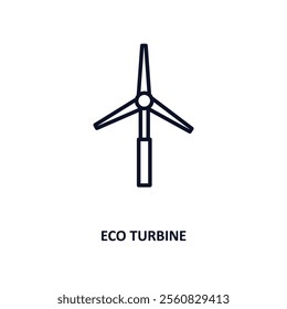 eco turbine outline icon.  Thin line icon from ecology collection. Editable vector isolated on white background