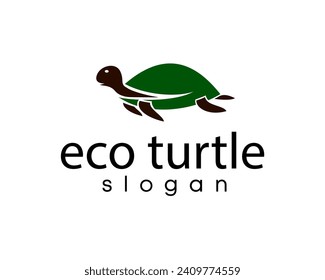 eco turtle creative logo design template