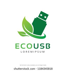 Eco USB Logo Template Design Vector, Emblem, Concept Design, Creative Symbol, Icon