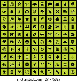 Eco and various other icons vector set.