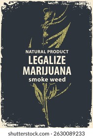 eco vector banner or label for CBD hemp oil, medical cannabis with hemp pattern. medical marijuana. No AI used