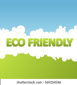 Eco Vector Design, Eco Friendly Lettering. Vector Eps 10.  