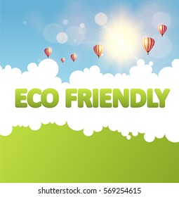 Eco Vector Design, Eco Friendly Lettering. Vector Eps 10.  
