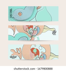 Eco vector design. Fruit logo with flat colors and grunge texture. Doodle drawing vegetable healthy food. Vegan bolt sketch banner template. Summer organic fresh concept.