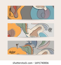 Eco vector design. Fruit logo with flat colors and grunge texture. Doodle drawing vegetable healthy food. Vegan bolt sketch banner template. Summer organic fresh concept.