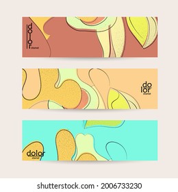 Eco vector design. Fruit logo with flat colors and grunge texture. Doodle drawing vegetable healthy food. Vegan bolt sketch banner template. Summer organic fresh concept.