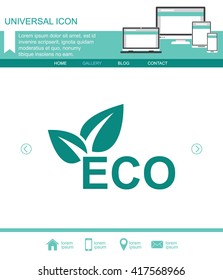Eco vector icon. Ecological symbol.