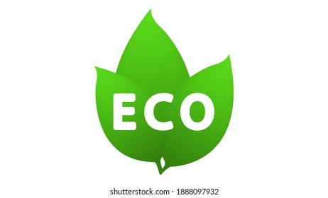 Eco vector icon. Ecology  vector sign. Bio card, poster, logo. Vector illustration.