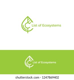 Eco vector logo. Bio food vector logo.
Green leaves emblem.  Organic food label element 