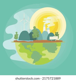 Logo del vector ecológico. Ecología. Planeta.