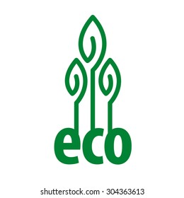 eco vector logo in the form of plant